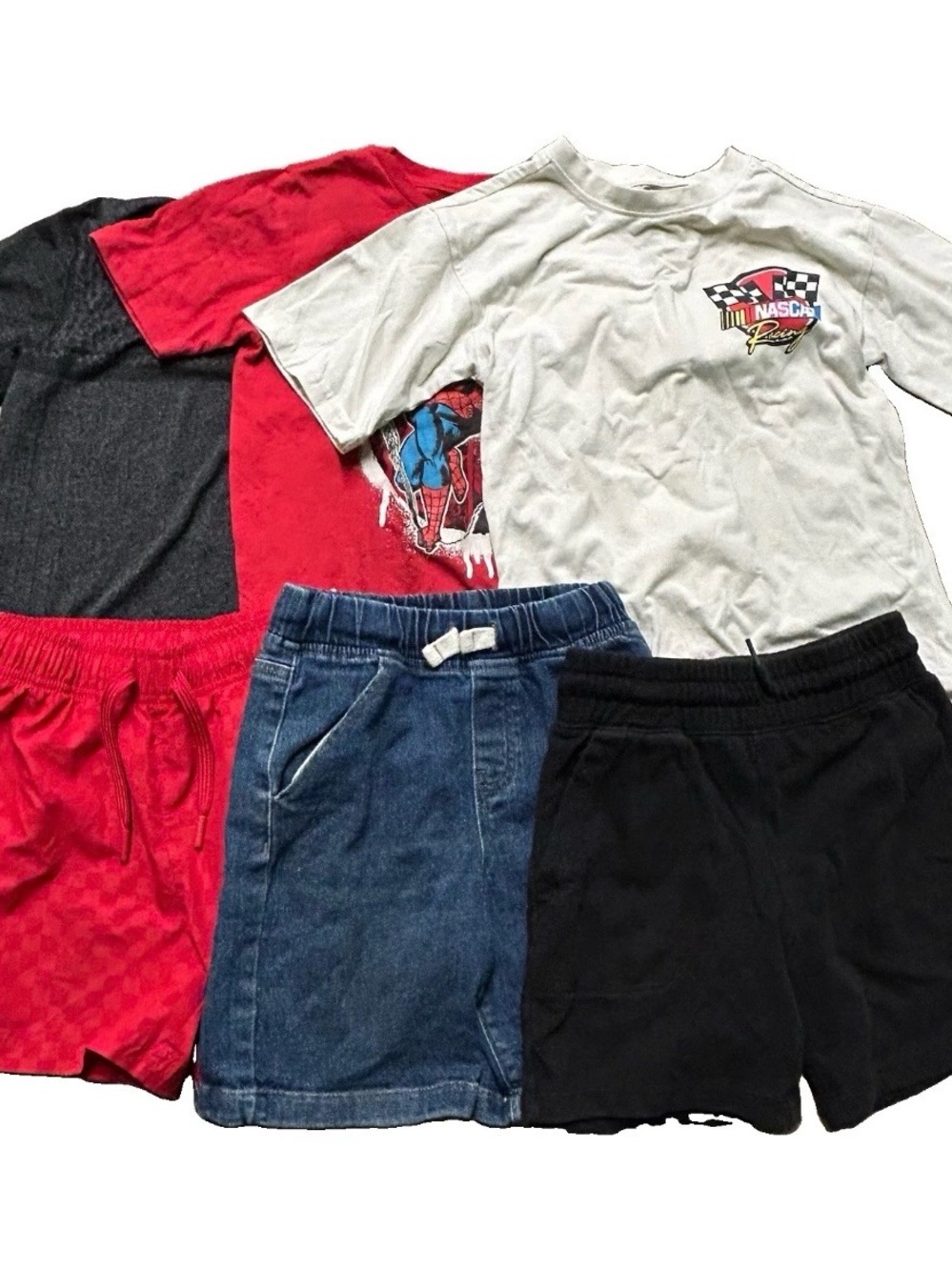 Boy’s Summer Clothing Athletic Shorts Nascar Spider Man Size Small (6/7)
